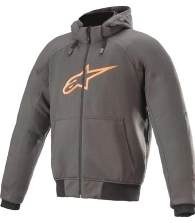 ALPINESTARS CHROME SPORT HOODIE TAR GREY, FLAME ORANGE