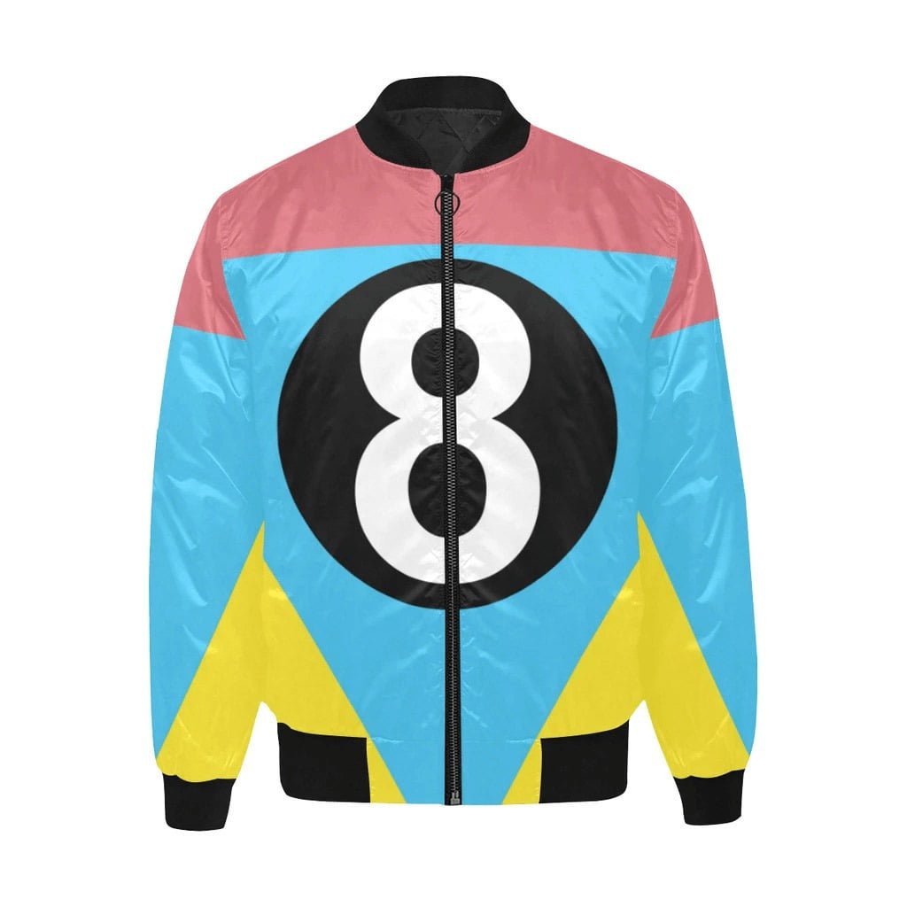 8-Ball-Bomber-Jacket Multi Color 8 Ball Satin Bomber Jacket - Image 1