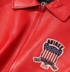 Men's Avirex Icon Red Bomber Leather Jacket - Image 3