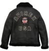 Black Icon Shearling Avirex Bomber Jacket