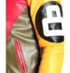Men’s Tri Color 8 Ball Leather Jacket with Fur Hood - Image 3