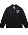 Oakland Raiders Black Satin Bomber Jacket