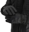 Women’s Black Fur Leather Gloves - Image 2