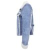 Women’s Real Sheepskin Trucker Jacket Kylie Denim Blue - Image 3