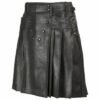 Black Leather Plated Kilt