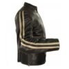 Biker Stripes- Men’s Mud-Brown Leather Jacket - Image 4