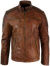 Men’s Brown Danger Zone Leather Jacket