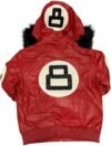 Unisex 8 Ball Multiple Colors Bomber Hooded Leather Jacket