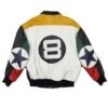 Unisex 8 Ball Color Blocked Leather Jacket