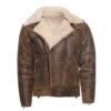 Carter's Distressed Biker bomber Shearling Jacket