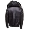 Gregos Varsity Style Sheepskin Shearling Jacket with Large Hoodie - Image 2