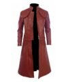 Mens Devil May Cry Dante Cosplay Costume Video Gaming Full Length Leather Trench Coat