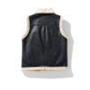Mens Faux Suede Vest Lapel Casual Fleeced Warm Waistcoat Jacket Sleeveless Tops - Image 2