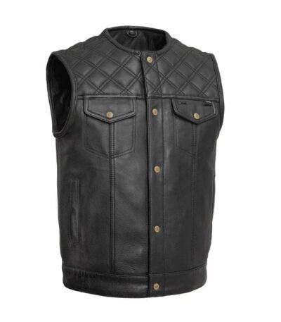 12 Gauge Men's Vintage Leather Motorcycle Vest