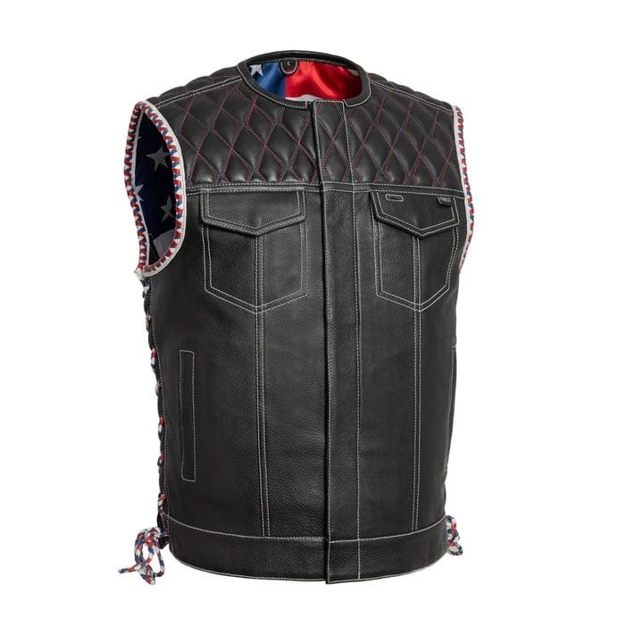 Captain Men's High-Quality Leather Biker Vest
