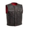 Lowside Men's Breathable Perforated Motorcycle Leather Vest