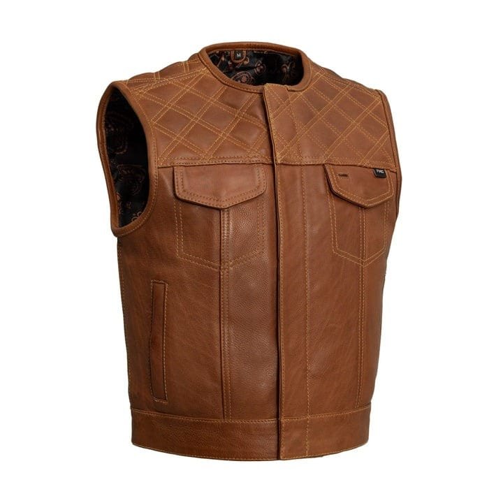 Timber Leather Vest for Men Motorcycle Style