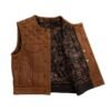 Timber Leather Vest for Men Motorcycle Style - Image 4